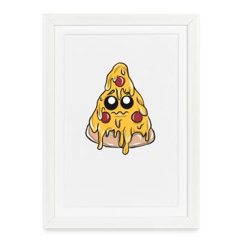 Pizza cuisine italienne - Affiche encadrée (27 × 37 cm) - blanc - Devant