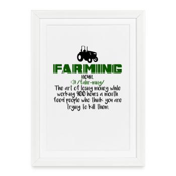 Farming Definition - Framed poster (27 × 37 cm) - white - Front