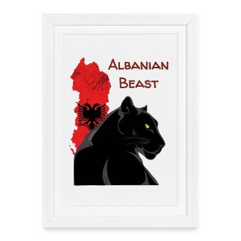 Albaniens Beast: Schwarzer Panther - Framed poster (27 × 37 cm) - white - Front