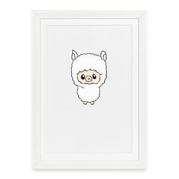 Lama - Framed poster (27 × 37 cm) - white - Front