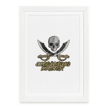 Geocaching - Affiche encadrée (27 × 37 cm) - blanc - Devant