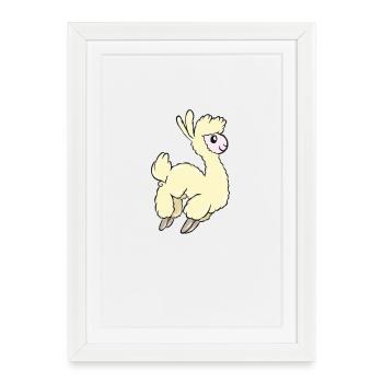 lama - Framed poster (27 × 37 cm) - white - Front