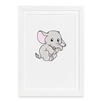 elephant - Framed poster (27 × 37 cm) - white - Front