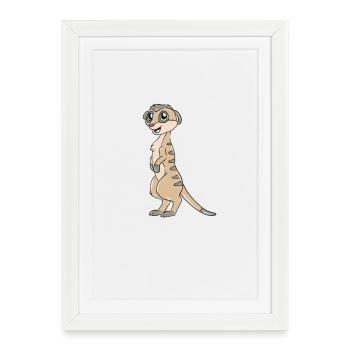 suricates - Affiche encadrée (27 × 37 cm) - blanc - Devant
