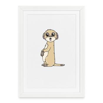 suricates - Affiche encadrée (27 × 37 cm) - blanc - Devant