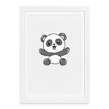panda - Affiche encadrée (27 × 37 cm) - blanc - Devant
