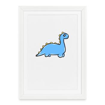 dinosaure - Affiche encadrée (27 × 37 cm) - blanc - Devant