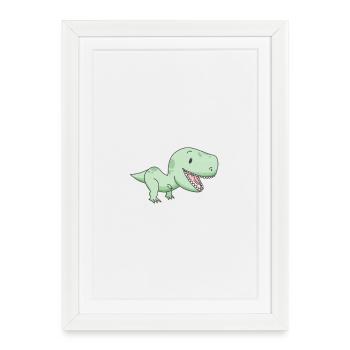 dinosaure - Affiche encadrée (27 × 37 cm) - blanc - Devant