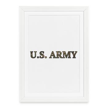 Police de caractères de camouflage militaire Typo - Affiche encadrée (27 × 37 cm) - blanc - Devant