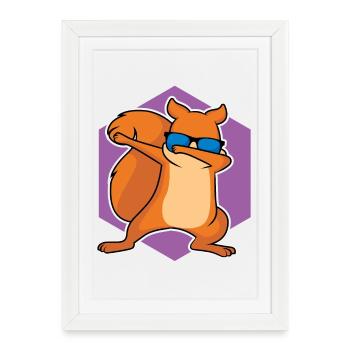 Dabbing Squirrel - Conception - Affiche encadrée (27 × 37 cm) - blanc - Devant