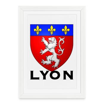 Lyon France - Affiche encadrée (27 × 37 cm) - blanc - Devant