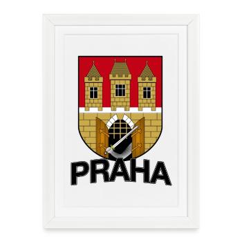Praha Prague République tchèque - Affiche encadrée (27 × 37 cm) - blanc - Devant