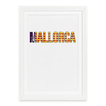 Mallorca Stripe Lettering - Framed poster (27 × 37 cm) - white - Front