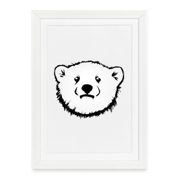 Ours polaire Motif animal - Affiche encadrée (27 × 37 cm) - blanc - Devant
