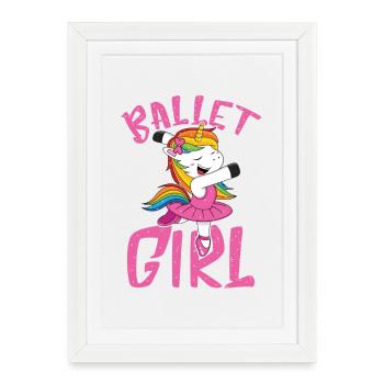 Licorne de ballet à paillettes - Affiche encadrée (27 × 37 cm) - blanc - Devant