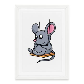 Mouse Mouse Swing - Design - Framed poster (27 × 37 cm) - white - Front
