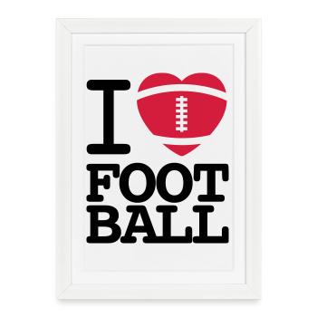 I love football - Affiche encadrée (27 × 37 cm) - blanc - Devant