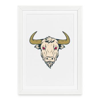 Taurus Red Eyes Devil - Framed poster (27 × 37 cm) - white - Front