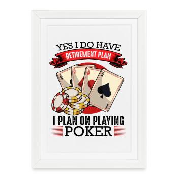 Retirement Plan Cards and Chips - Framed poster (27 × 37 cm) - white - Front
