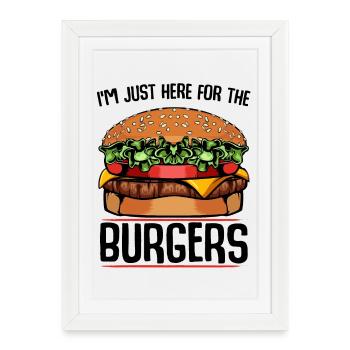 Illustration de cheeseburger - Affiche encadrée (27 × 37 cm) - blanc - Devant