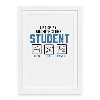 architecte - Affiche encadrée (27 × 37 cm) - blanc - Devant