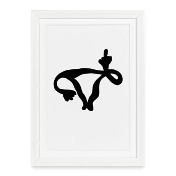 Utérus F ... Toi! - ovaires drôles - Affiche encadrée (27 × 37 cm) - blanc - Devant