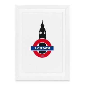 londres tour angleterre brexit royaume-uni big ben voyage voyage - Affiche encadrée (27 × 37 cm) - blanc - Devant
