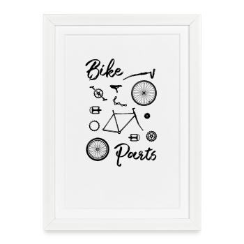 Bike Parts - Affiche encadrée (27 × 37 cm) - blanc - Devant