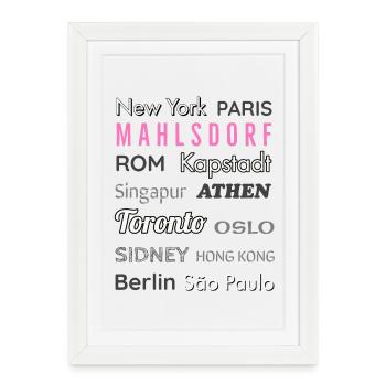 Mahlsdorf City Map Design in Black and White - Framed poster (27 × 37 cm) - white - Front