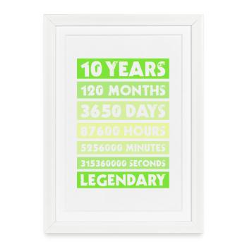 10 ans d’anniversaire de l’entreprise-adhésion - Affiche encadrée (27 × 37 cm) - blanc - Devant