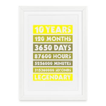 10 year anniversary, company, birthday, private - Framed poster (27 × 37 cm) - white - Front