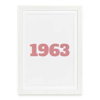 1963 year - Framed poster (27 × 37 cm) - white - Front