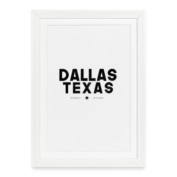 Dallas texas états-unis amérique - Affiche encadrée (27 × 37 cm) - blanc - Devant