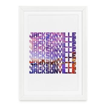 Jacksonville Floride États-Unis - Affiche encadrée (27 × 37 cm) - blanc - Devant