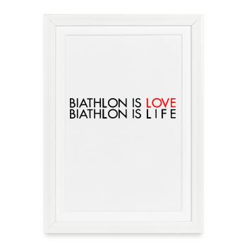 Le biathlon c'est l'amour - Affiche encadrée (27 × 37 cm) - blanc - Devant