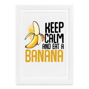 Banana Pop Art Font Graphics - Framed poster (27 × 37 cm) - white - Front