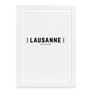 Lausanne Switzerland - Framed poster (27 × 37 cm) - white - Front
