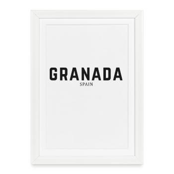 Grenade Espagne - Affiche encadrée (27 × 37 cm) - blanc - Devant