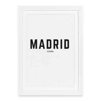 Madrid, Espagne - Affiche encadrée (27 × 37 cm) - blanc - Devant