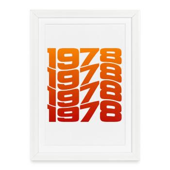 Millésime 1978 année de naissance - Affiche encadrée (27 × 37 cm) - blanc - Devant