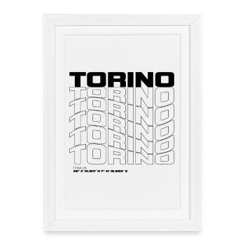 Torino Turin Italie - Affiche encadrée (27 × 37 cm) - blanc - Devant