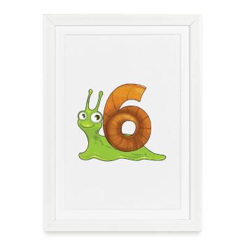 6ème anniversaire fille garçon 6 ans cadeau - Affiche encadrée (27 × 37 cm) - blanc - Devant