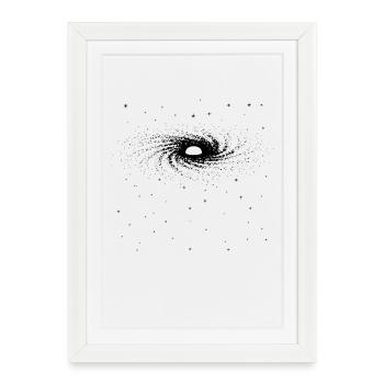 Black Loch Galaxies Univers - Affiche encadrée (27 × 37 cm) - blanc - Devant