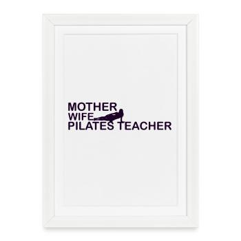 Mère Pilates / Professeur de Pilates - Affiche encadrée (27 × 37 cm) - blanc - Devant