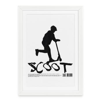 Kickscooter Freestyle Scooting - Affiche encadrée (27 × 37 cm) - blanc - Devant
