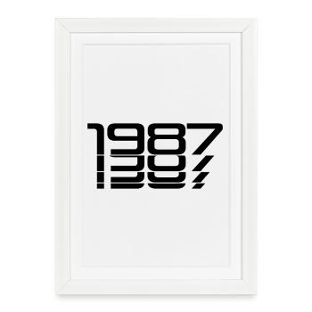 1987 Birthday Glitch Style - Framed poster (27 × 37 cm) - white - Front