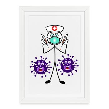 Assurez-vous de recevoir le vaccin - Affiche encadrée (27 × 37 cm) - blanc - Devant