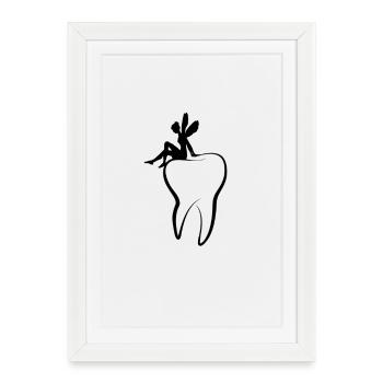 Zahnfee - Gerahmtes Poster (27 × 37 cm) - Weiß - Vorne