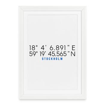 Stockholm Coordinates Chart - Framed poster (27 × 37 cm) - white - Front