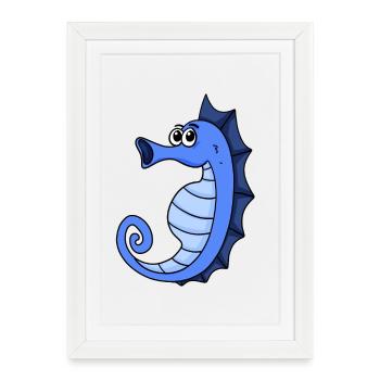 hippocampe - Affiche encadrée (27 × 37 cm) - blanc - Devant